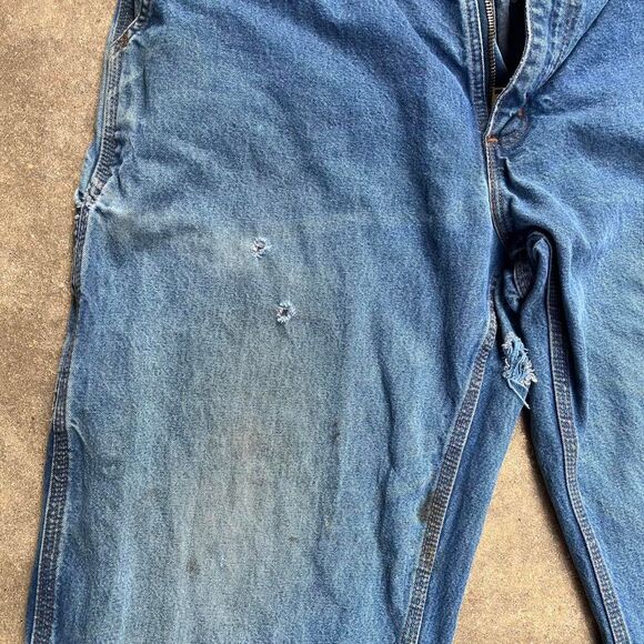 Carhartt Men's Blue Jeans 35x34 skater thrashed jeans denim carpenter - Picture 4 of 8